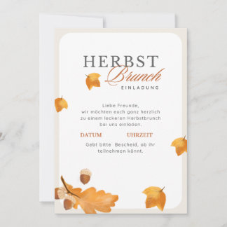 Elegante Herbst Brunch Einladung  Creme & Orange  Invitation
