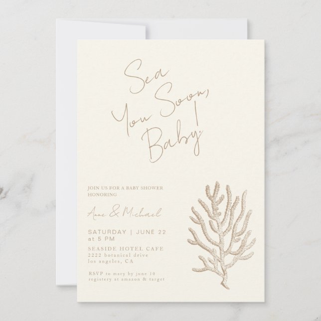 Elegante Mar Náutico Pronto Moda Baby Shower Invitation (Front)