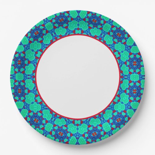 Elegante Red Green Navy Dinnerware Paper Plates