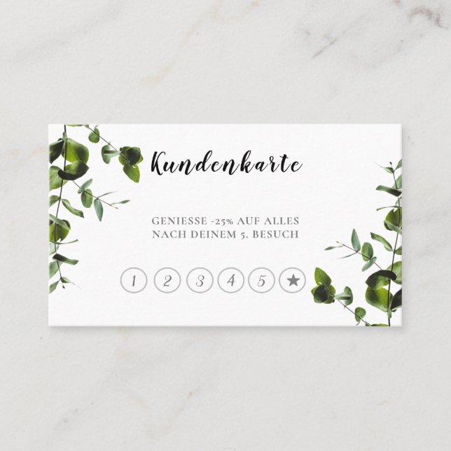Elegante Treuekarte mit Grünem Touch Loyalty Card (Front)