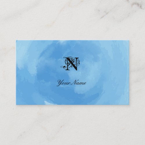 Elegante Watercolor Blue Business Card