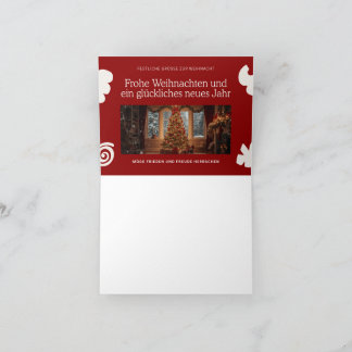 Elegante Weihnachtskarte im Querformat – Festlich Letterpress Thank You Card