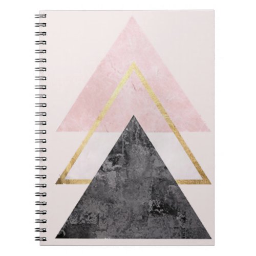  Elegantes tringulos geomtricos rosa y negro  Notebook