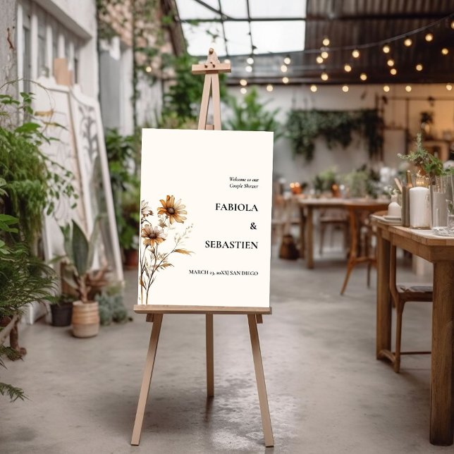 ElegantI  Wildflower Couple Shower Welcome sign (Creator Uploaded)