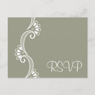 Elegantly Asian Wedding RSVP Invitation Postcard