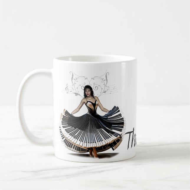 Elegantly dancing woman  coffee mug (Left)