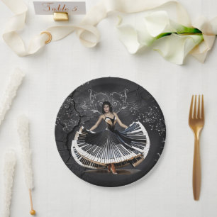 Elegantly dancing woman  paper plates