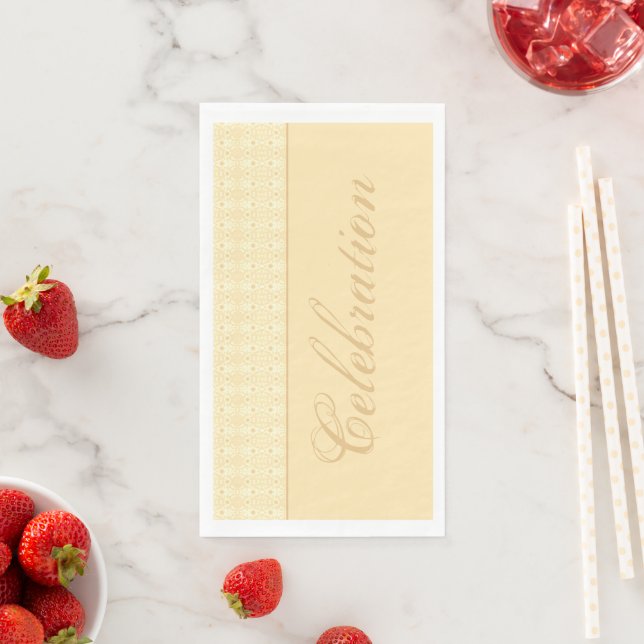 Elegantly Designed Cream Floral Paper Guest Towels (Insitu)
