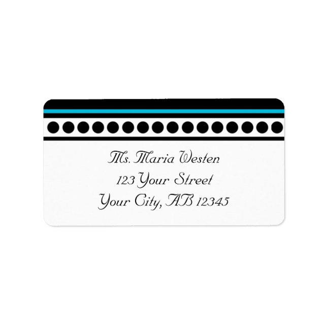 Elegantly Dotted Blue Accent Address Labels (Front)
