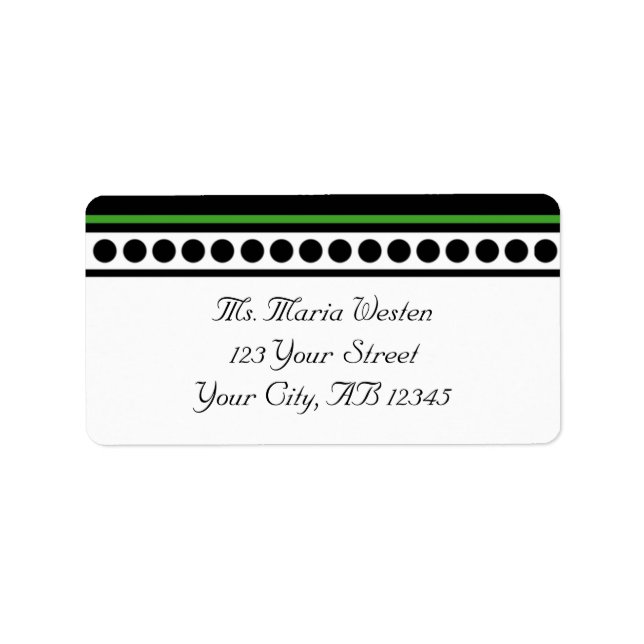 Elegantly Dotted Green Accent Address Labels (Front)