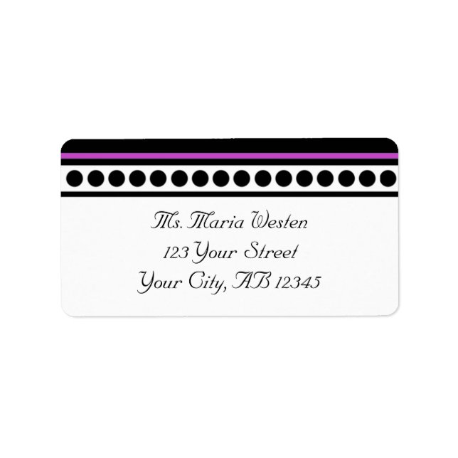 Elegantly Dotted Purple Accent Address Labels (Front)
