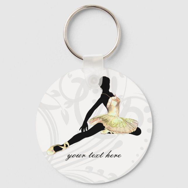 elegantly dressed ballerina in ivory keychain (Front)