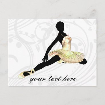 elegantly dressed ballerina in ivory postcard
