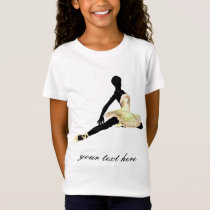 elegantly dressed ballerina in ivory T-Shirt