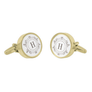 Elegantly framed monogrammed Cufflinks