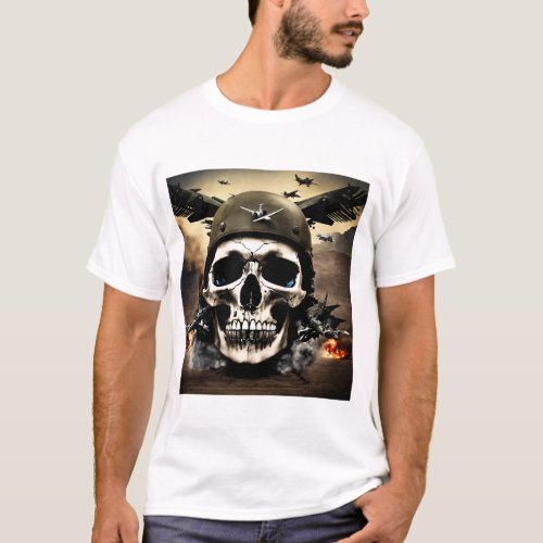 Elegantly Macabre Skull Design Cloth T_Shirt