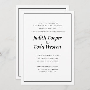 Elegantly Minimalist Wedding Invitation A1