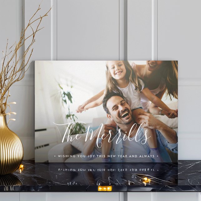 Elegantly Penned | Happy New Year Photo Card (Creator Uploaded)