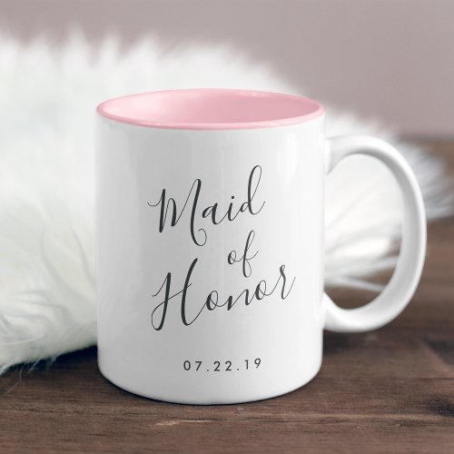 Elegantly Penned  Maid of Honor Two_Tone Coffee Mug