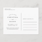 Elegantly Penned | Photo Save the Date Announcement Postcard (Back)