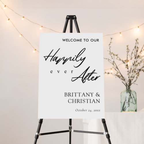 Elegantly Scripted Happily Ever After Wedding Sign