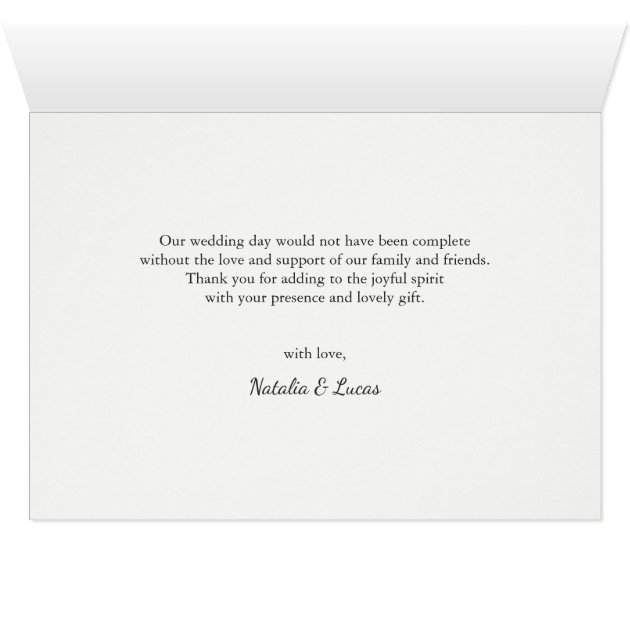 Elegantly Scripted Photo Wedding Thank You | Black Card