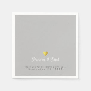 Elegantly Signed Wedding Gray Napkins