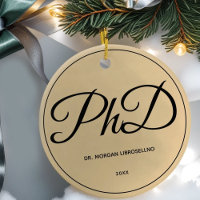 Elegantly Simple Gold PhD Graduation Name Year