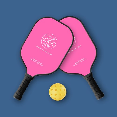 Elegantly Simple Logo Hot Pink Personal Pickleball Paddle