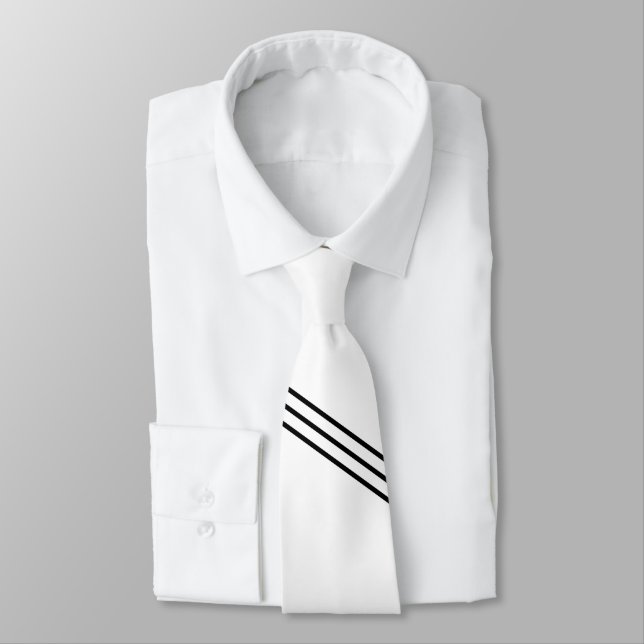 Elegantly White Neck Tie (Tied)