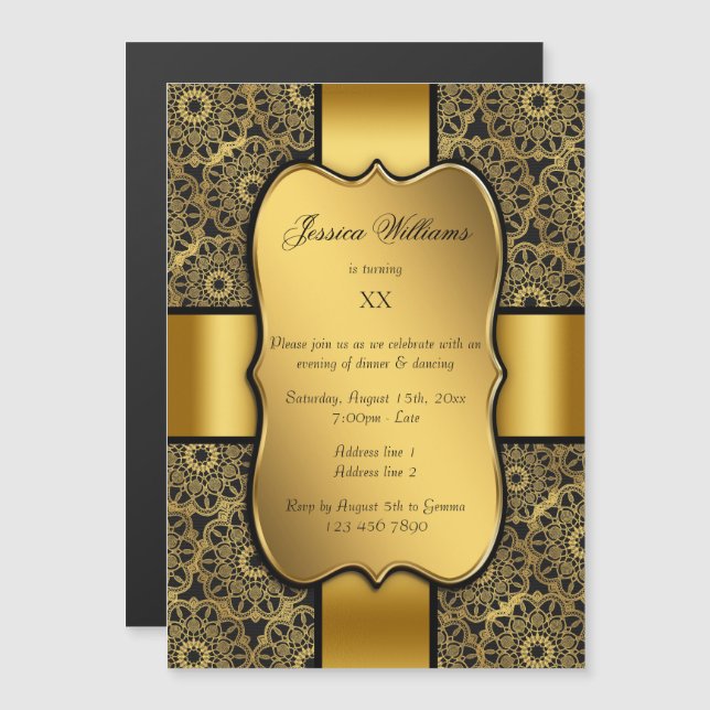 Elegantly Wrapped Birthday Magnetic Invitation (Front/Back)