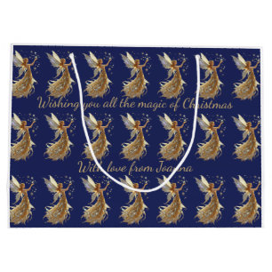 Elegany Magical Christmas Fairy  Large Gift Bag