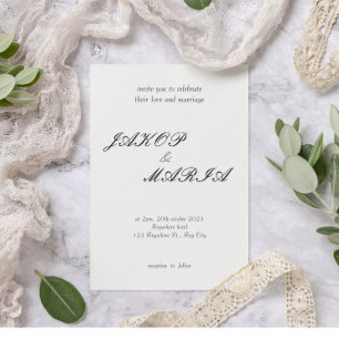 Elegat black and white wedding invitation flyer