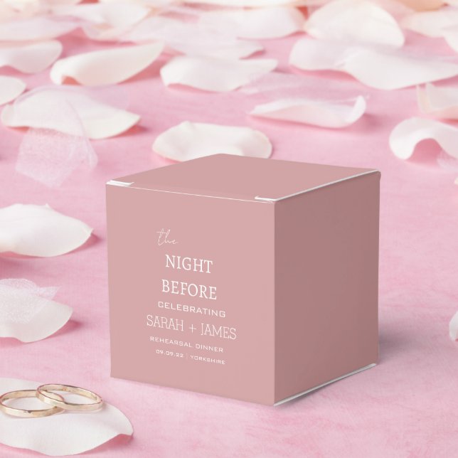 Elegeant Dusty Pink Rehearsal Dinner Wedding Party Favor Boxes (Wedding)