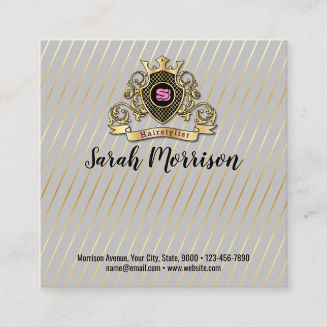 Elegenat Gold Monagram Fashioned Business Card (Front)
