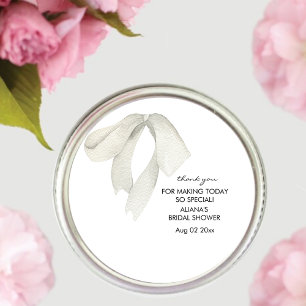 Elegent Bow She's Tying the Knot Bridal Shower Classic Round Sticker