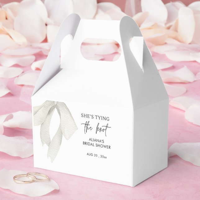 Elegent Bow She's Tying the Knot Bridal Shower  Favor Boxes (Wedding)