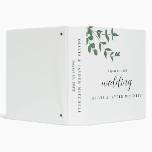 Elegent Eucalyptus Greenery Wedding Photo Album 3 Ring Binder