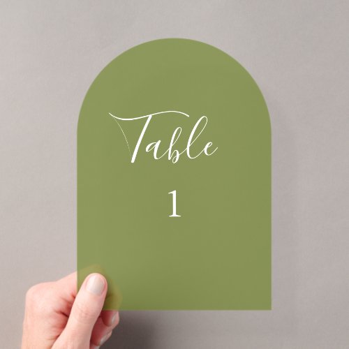 Elegent Green Arch Acrylic Wedding Table Number