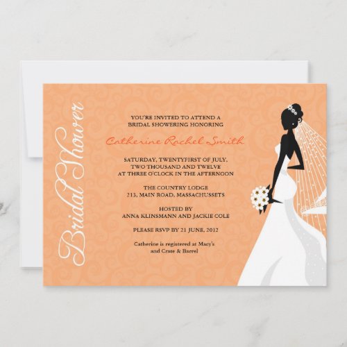 Elegent Silhouette Bridal Shower Invitation