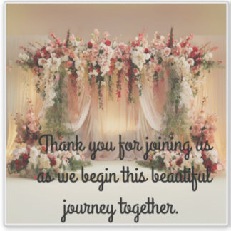 Elegent Wedding stage with Welcome text  Sticker
