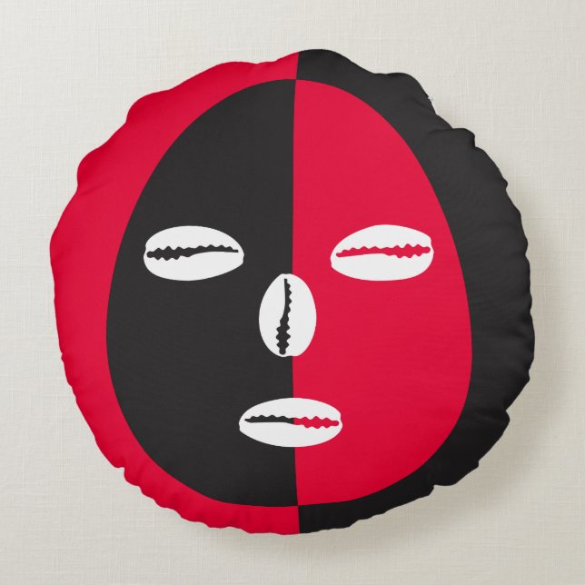 Eleggua 2 Face Round Pillow (Back)