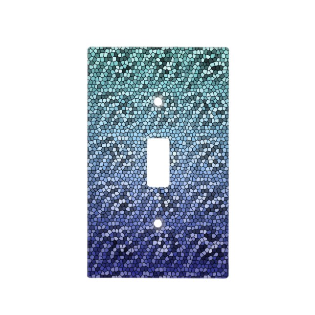Elegrant and Beautiful Waves Blue Mosaic Tiles Light Switch Cover (Front)