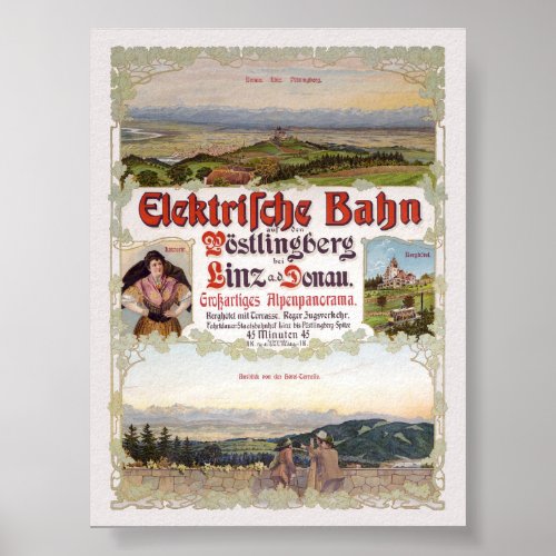 Elektrische Bahn Austria Vintage Poster 1902