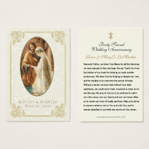 ElElegant Catholic Wedding Anniversary Holy Card