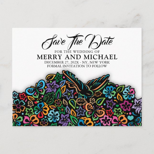 Elelgant Color of Life Design Announcement Postcard (Front)