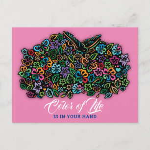 Elelgant Color of Life Design Postcard