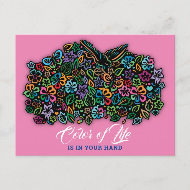 Elelgant Color of Life Design Postcard (Front)