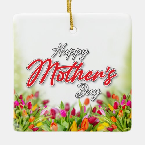 Elelgant Colorful Mothers Day Design Ceramic Orna Ceramic Ornament