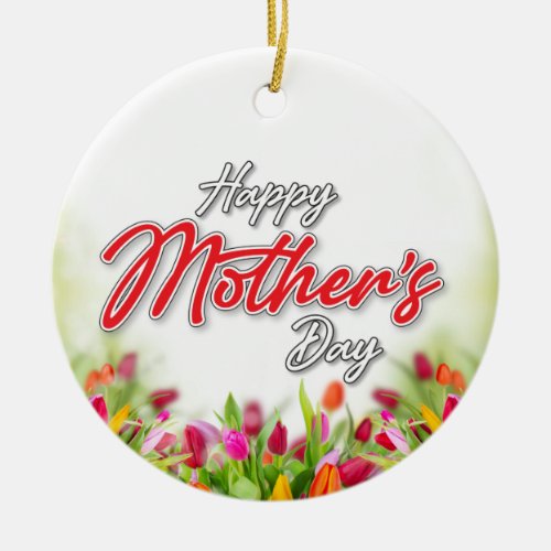 Elelgant Colorful Mothers Day Design Ornament